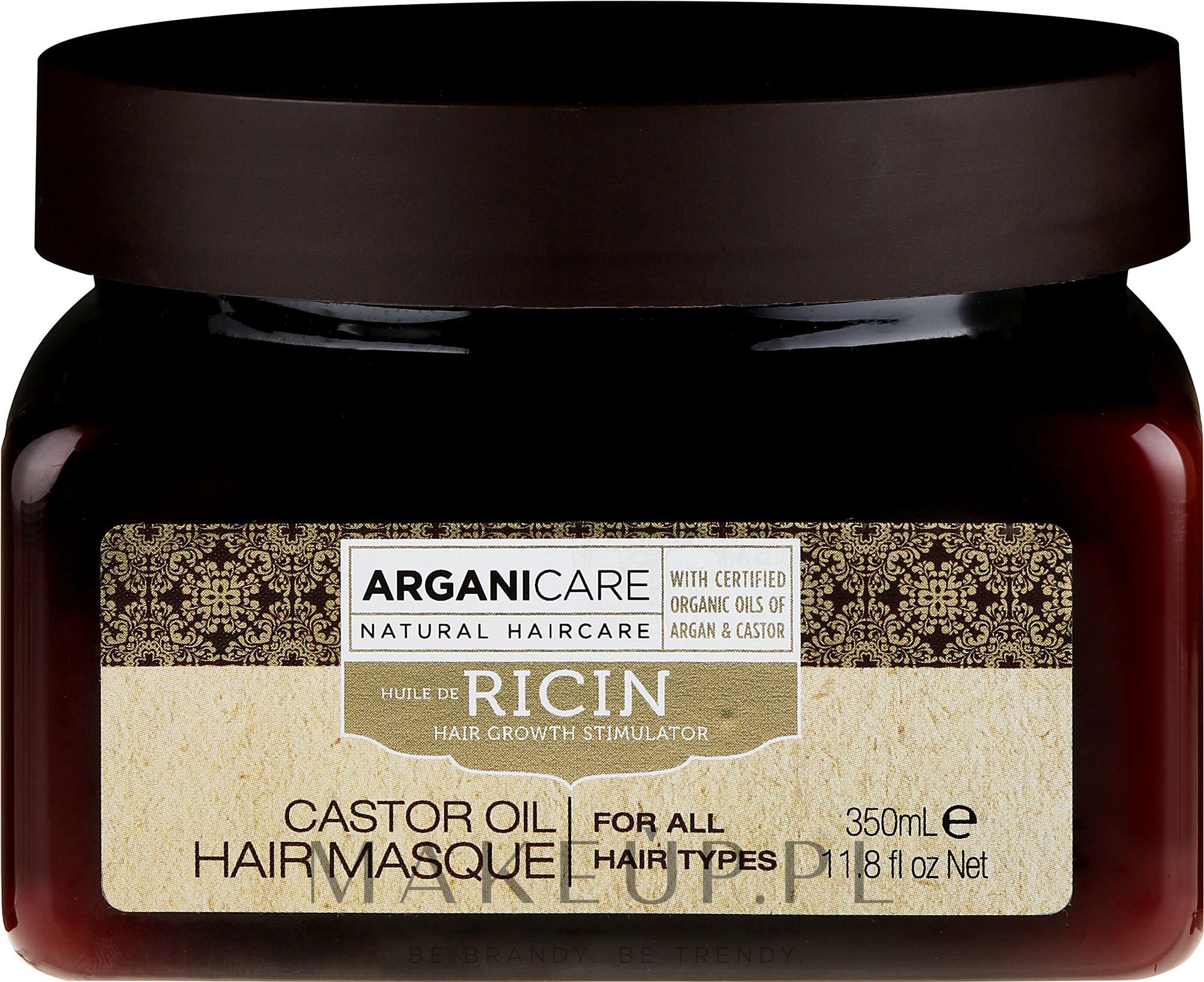 Maska stymulująca porost włosów - Arganicare Castor Oil Hair Masque — Zdjęcie 350 ml