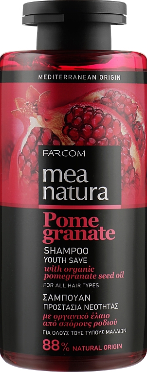 Szampon do każdego rodzaju włosów z olejkiem z granatu - Mea Natura Pomegranate Shampoo — Zdjęcie N1