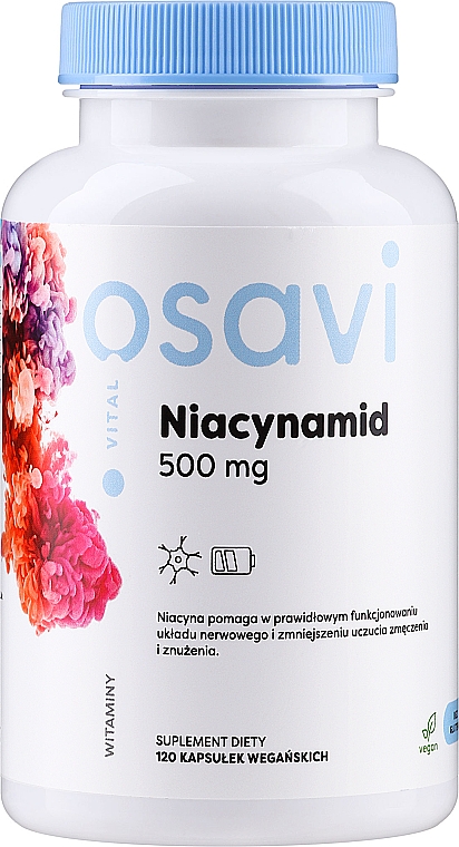 Niacynamid w kapsułkach, 500 mg - Osavi Niacynamid — Zdjęcie N1