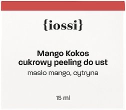 Delikatny cukrowy peeling do ust Mango i kokos - Iossi — Zdjęcie N3