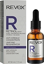 Przeciwzmarszczkowy koncentrat do twarzy z retinolem - Revox Retinol Serum Unifying Regenerator — Zdjęcie N2