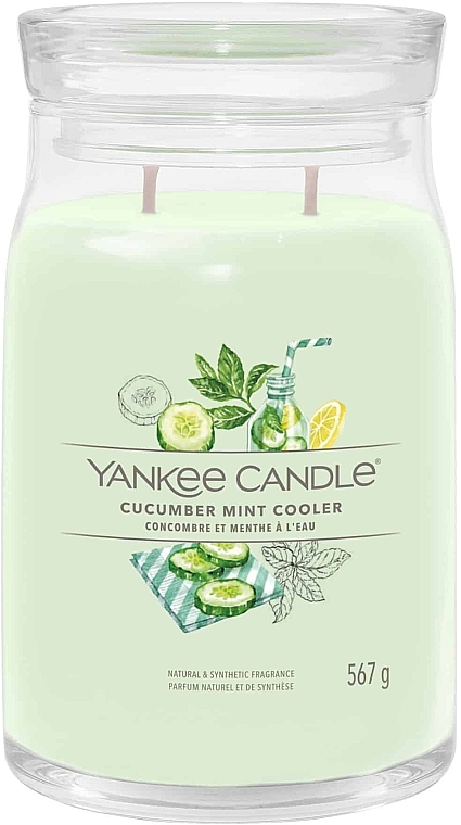 Świeca zapachowa w słoiku Cucumber Mint Cooler, 2 knoty - Yankee Candle Singnature — Zdjęcie N2