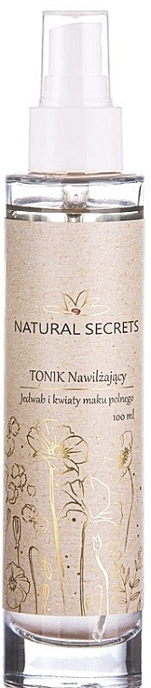 Tonik nawilżający Jedwab i kwiaty maku polnego - Natural Secrets Moisturizing Tonic (szkło) — Zdjęcie N1