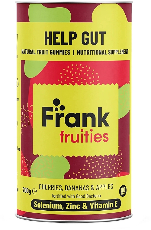Suplement diety poprawiający zdrowie jelit - Frank Fruities Help Gut Natural Fruit Gummies — Zdjęcie N1