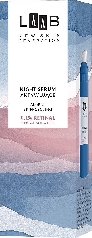 Serum do twarzy na noc z retinolem - AA Cosmetics LAAB Night Serum 0.1% Retinal — Zdjęcie N3