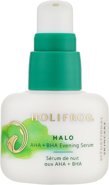 Serum na noc z kwasami - HoliFrog Halo AHA + BHA Evening Serum — Zdjęcie N1