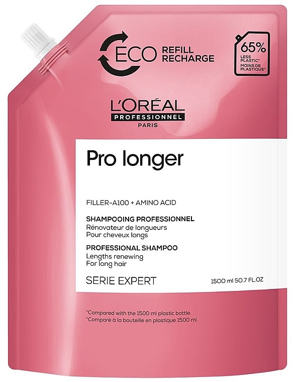 Szampon przywracający gęstość włosów - L'Oreal Professionnel Serie Expert Pro Longer Lengths Renewing Shampoo Eco Refill (uzupełnienie) — Zdjęcie N1