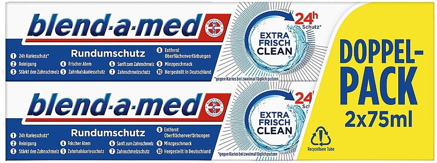 Zestaw pasty do zębów Ekstra świeżość - Blend-a-med Extra Frisch Clean (toothpaste/2x75ml) — Zdjęcie N1