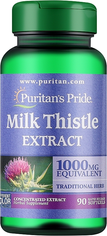 Suplement diety Ekstrakt z ostropestu plamistego - Puritan's Pride Milk Thistle Extract 1000mg — Zdjęcie N1