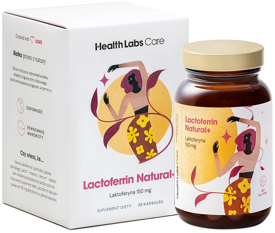 Suplement diety Laktoferyna - Health Labs Care Lactoferrin Natural+ — Zdjęcie N1