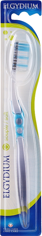Szczoteczka do zębów, miękka, niebieska - Elgydium Inter-Active Soft Toothbrush — Zdjęcie N1