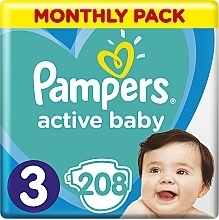 Kup Pieluchy dziecięce Active Baby-Dry Rozmiar 3 (Midi) 5-9 kg, 208 szt. - Pampers
