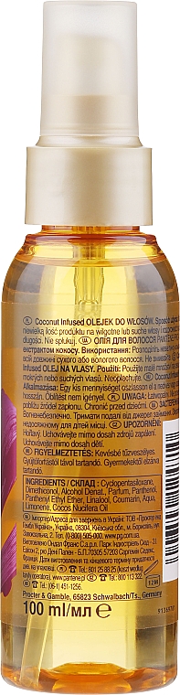 Olejek do włosów z ekstraktem z kokosa - Pantene Pro-V Coconut Infused Hair Oil — Zdjęcie N2