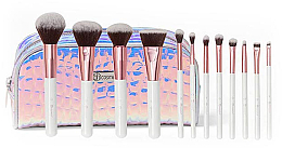 Kup Zestaw pędzli do makijażu, 12 szt. + kosmetyczka - BH Cosmetics Crystal Quartz Set of 11 Brushes + Bag