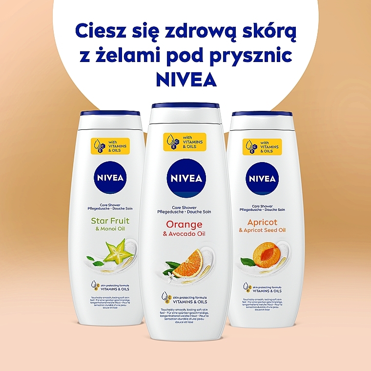 Pielęgnujący żel pod prysznic Pomarańcza i olej z awokado - NIVEA Care & Orange — Zdjęcie N7