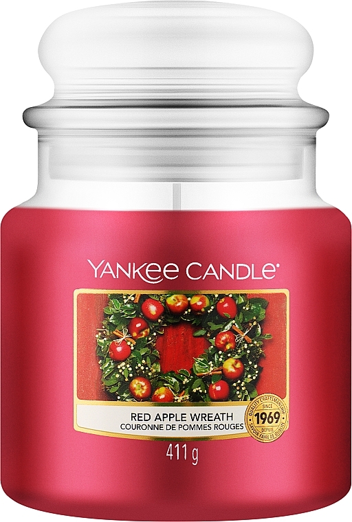 Świeca zapachowa w słoiku - Yankee Candle Red Apple Wreath — Zdjęcie N1