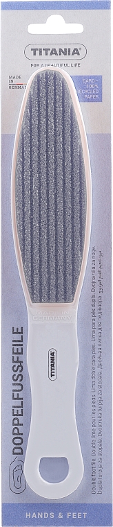 Dwustronny pilnik do pedicure z pumeksem, fioletowy - Titania — Zdjęcie N1