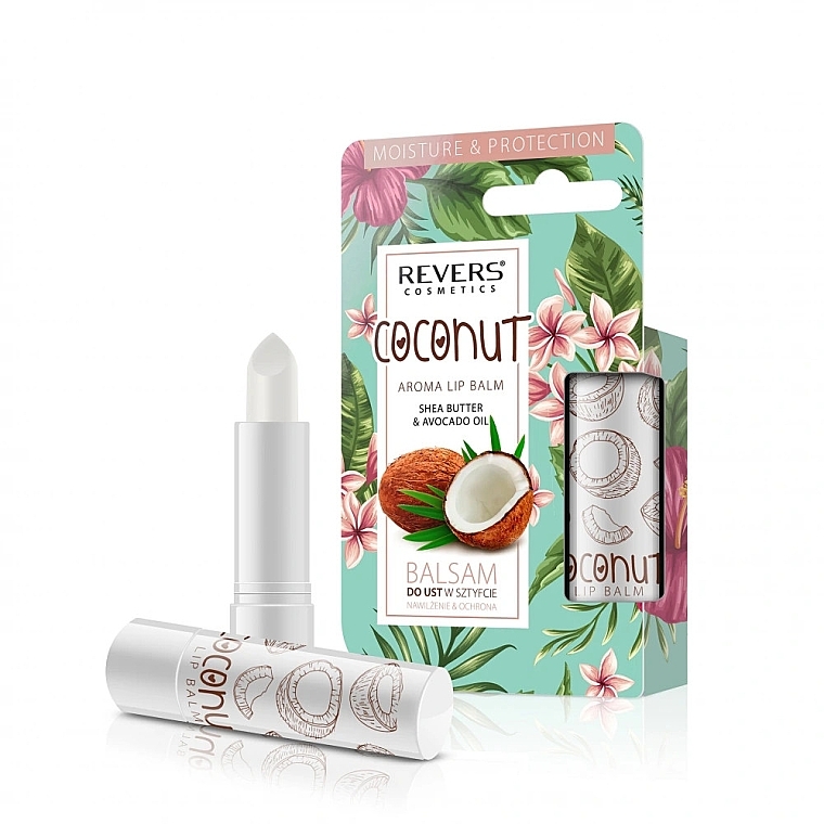 PRZECENA! Balsam do ust z olejem kokosowym - Revers Cosmetics Lip Balm Coconut * — Zdjęcie N1