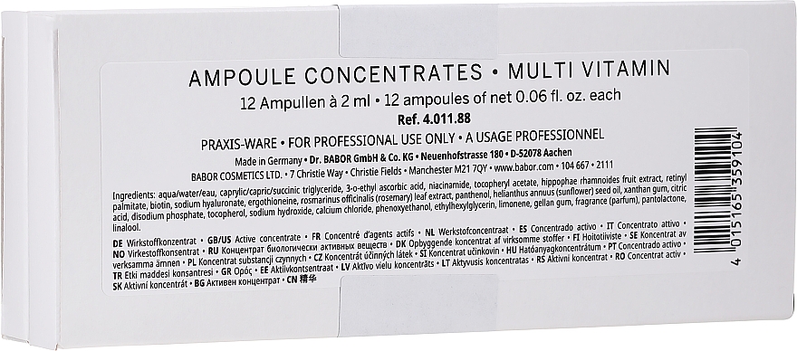 Ampułki witaminowe do twarzy dla skóry suchej, zmęczonej z osłabioną barierą ochronną - Babor Ampoule Concentrates Multi Vitamin — Zdjęcie N1