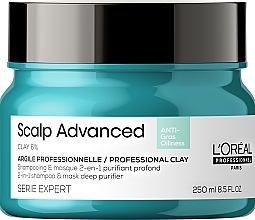 Głęboko oczyszczająca glinka do włosów - L'Oreal Professionnel Scalp Advanced Anti-Oiliness 2 In 1 Deep Purifier Clay — Zdjęcie N1