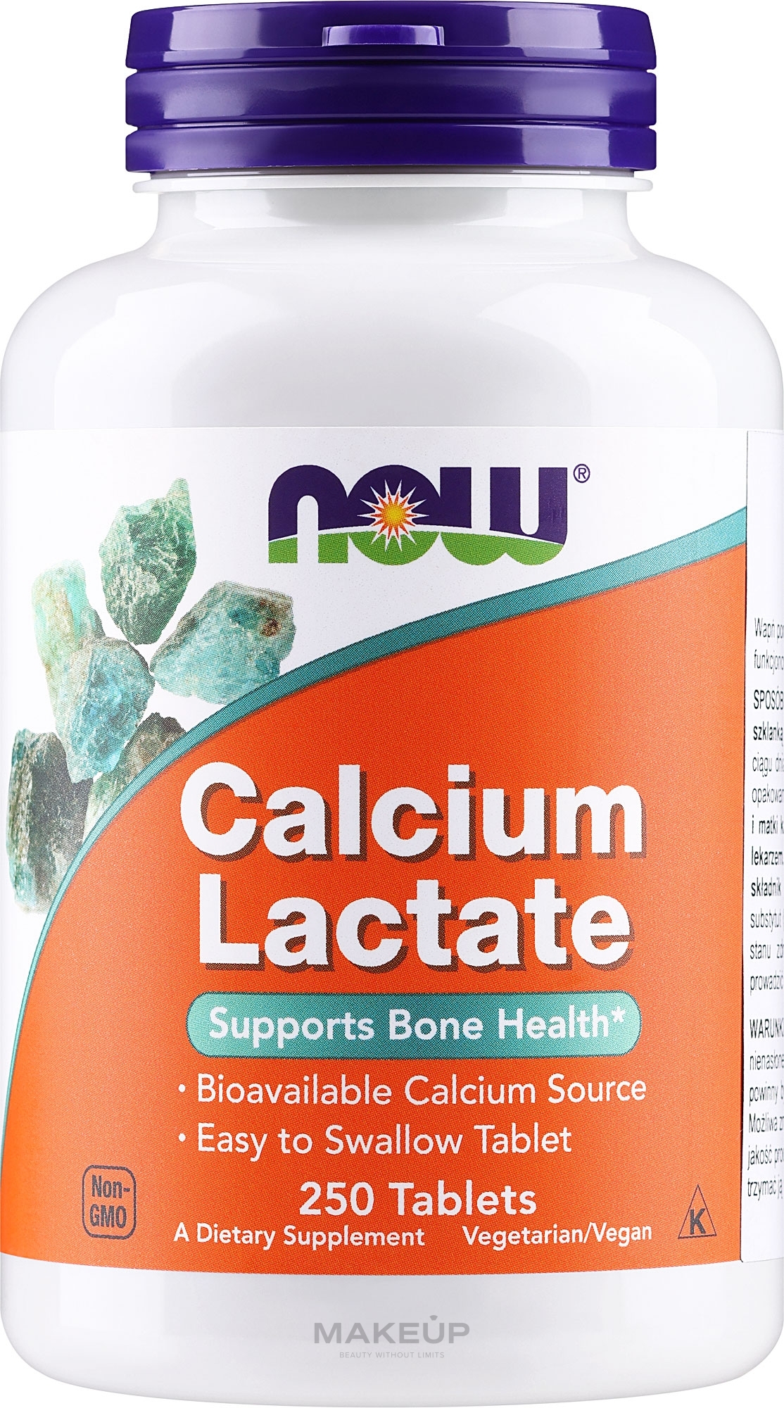 Suplement diety Mleczan wapnia - Now Foods Calcium Lactate — Zdjęcie 250 szt.