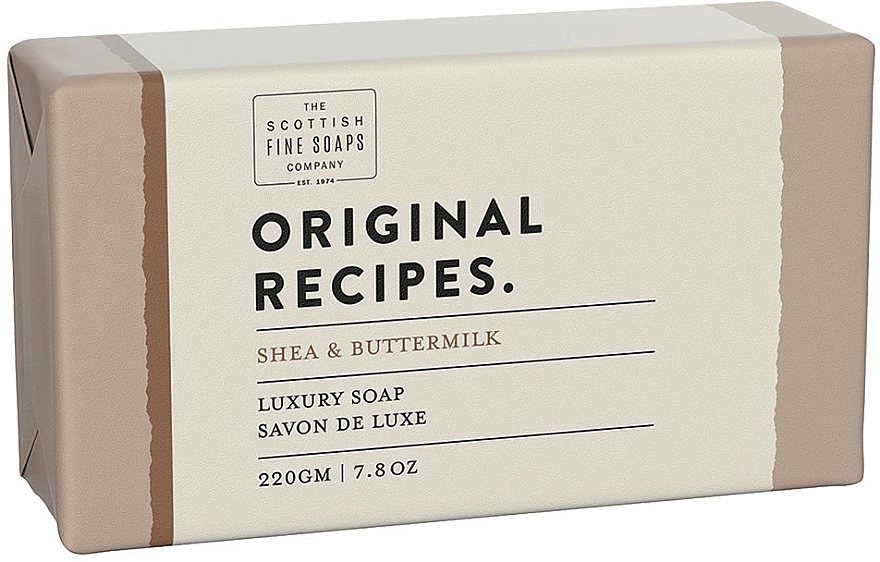 Mydło z masłem shea i maślanką - Scottish Fine Soaps Original Recipes Shea & Buttermilk Luxury Soap Bar — Zdjęcie N1