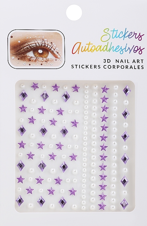 Naklejki na paznokcie, fioletowe - Lolita Accessories 3D Nail Art Stickers — Zdjęcie N1