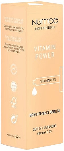 Rozjaśniające serum do twarzy z witaminą C - Numee Drops Of Benefits Vitamin Power Vitamin C Brightening Serum — Zdjęcie N2