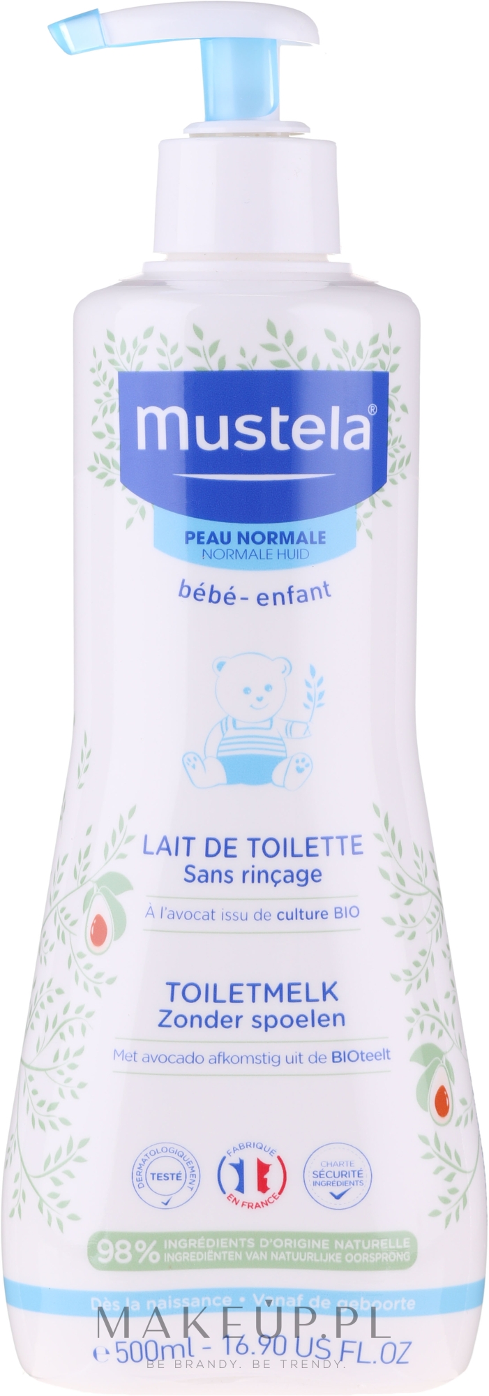 Oczyszczające mleczko do twarzy dla dzieci - Mustela No Rinse Cleansing Milk — Zdjęcie 500 ml