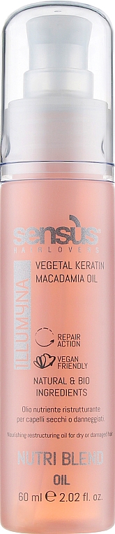 Odżywczy olejek do włosów z olejem makadamia - Sensus Nutri Blend Oil