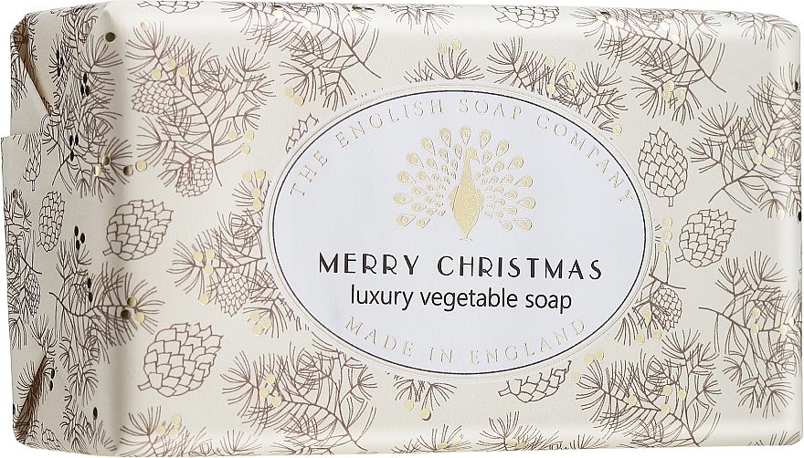 Świąteczne mydło w kostce z masłem shea - The English Soap Company Merry Christmas Luxury Vegetable Soap — Zdjęcie N1
