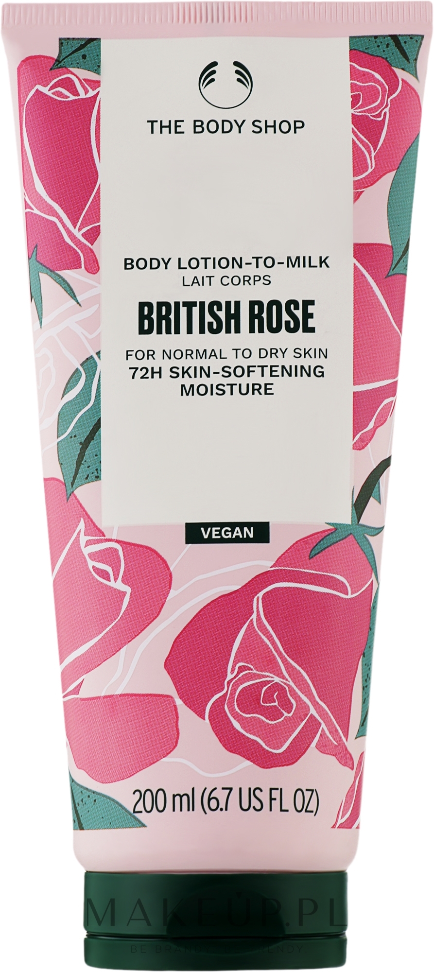 Balsam do ciała - The Body Shop British Rose 72h Skin Softening Moisturiser Body Lotion-to-Milk — Zdjęcie 200 ml