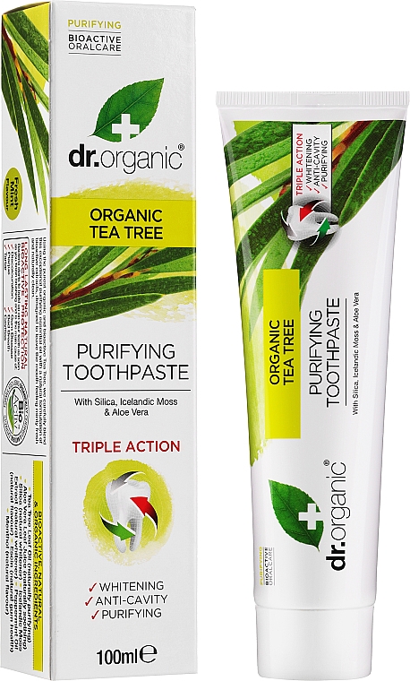 Pasta do zębów z olejkiem z drzewa herbacianego - Dr Organic Tea Tree Toothpaste — Zdjęcie N3