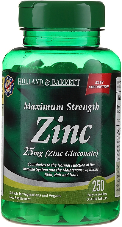 Suplement diety Cynk 25 mg. - Holland & Barrett Maximum Strength Zinc — фото N1