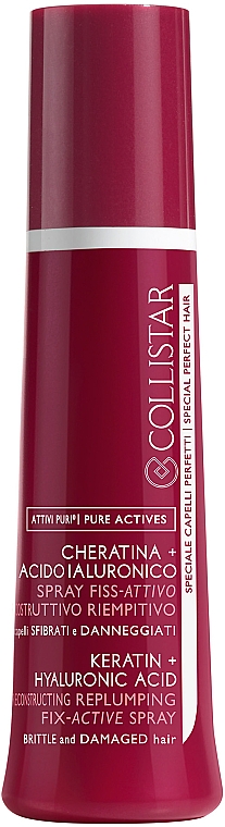Regenerujący spray do włosów - Collistar Pure Actives Fix-Active Spray — Zdjęcie N1