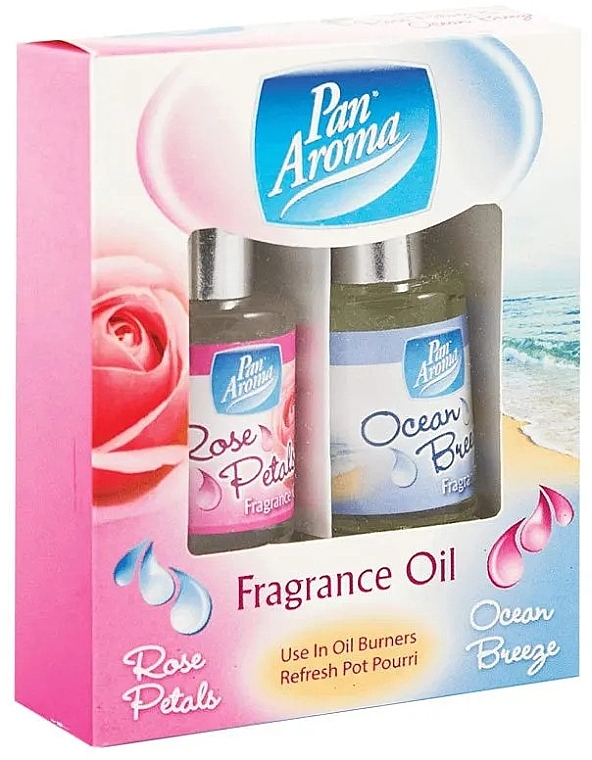 Pan Aroma Fragrance Oil Rose Petals & Ocean Breeze (fr/oil 2 x 10 ml) - Zestaw olejków aromatycznych — Zdjęcie N1