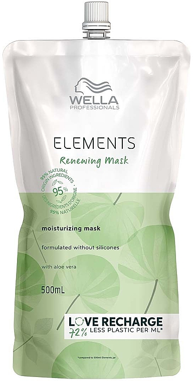 Nawilżająca maska regenerująca do wszystkich rodzajów włosów - Wella Professionals Elements Renewing Mask (wkład uzupełniający) — Zdjęcie N1
