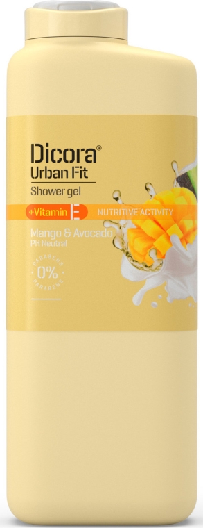 Odżywczy żel pod prysznic z witaminą E, mango i awokado - Dicora Urban Fit Shower Gel  — Zdjęcie N2