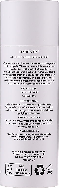 Serum nawilżające do twarzy - Medik8 Hydr8 B5 Liquid Rehydration Serum — Zdjęcie N2