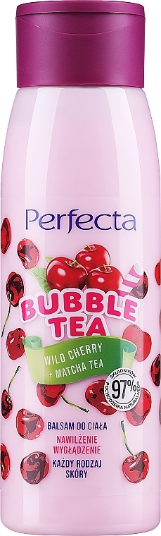 Balsam do ciała Dzika wiśnia i herbata matcha - Perfecta Bubble Tea Wild Cherry & Matcha Tea Body Lotion — Zdjęcie N1