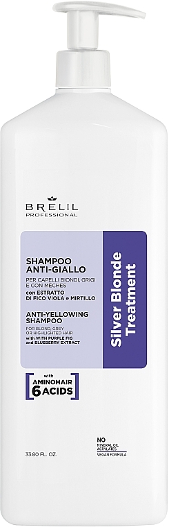 Szampon neutralizujący żółty odcień - Brelil Silver Blonde Treatment Anti-Yellowing Shampoo — Zdjęcie N2