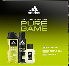 Adidas Pure Game - Zestaw (edt/50 ml + deo/150 ml + sh/gel/250 ml) — Zdjęcie N1