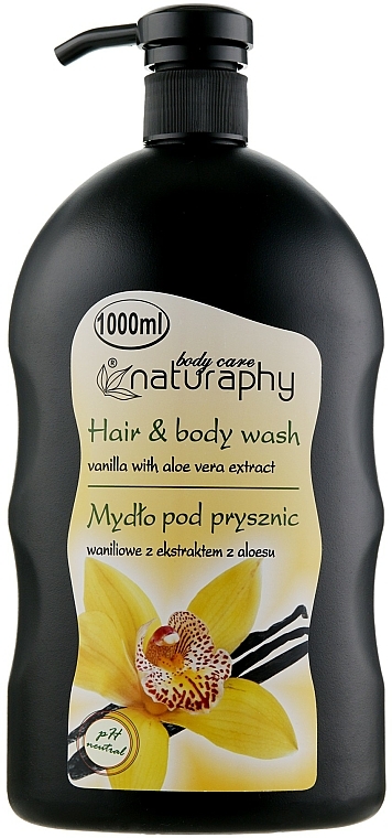 Mydło pod prysznic do włosów i ciała, Wanilia z ekstraktem z aloesu - Naturaphy Hair & Body Wash — Zdjęcie N1