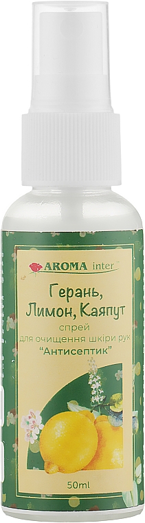 Spray antyseptyczny Geranium, cytryna i olejek z drzewa herbacianego - Aroma Inter — Zdjęcie N1