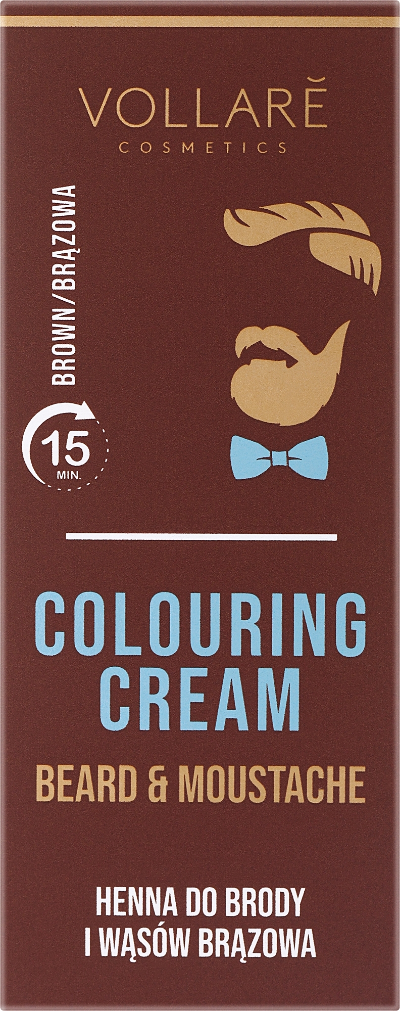 Henna do brody i wąsów, brązowa - Vollare Colouring Cream Beard & Moustache Brown — Zdjęcie 30 ml