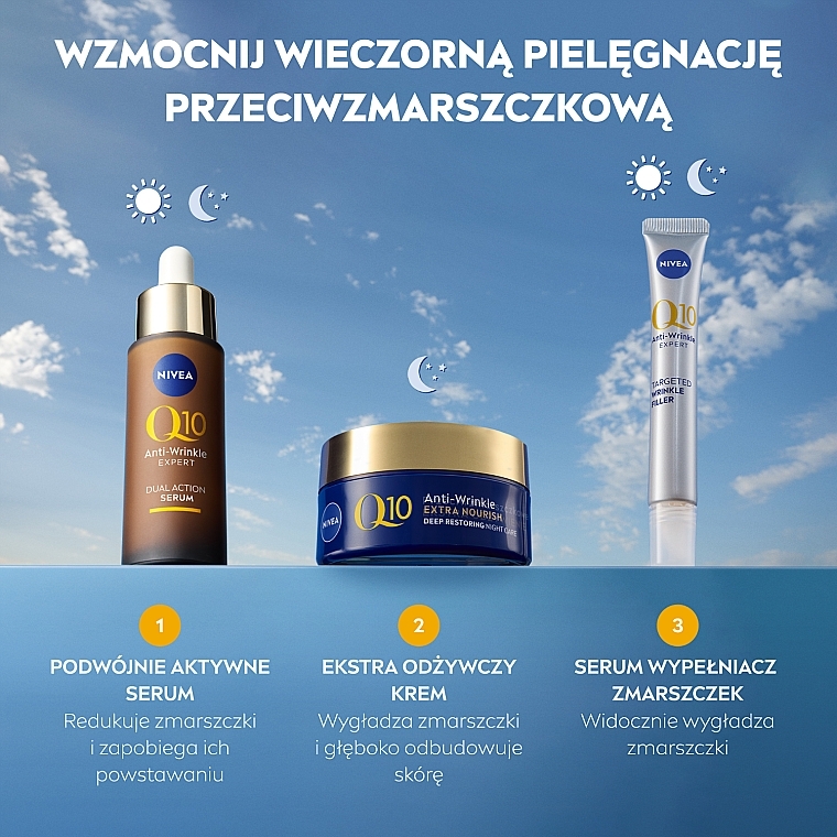 Przeciwzmarszczkowy odbudowujący krem na noc - NIVEA Visage Q10 Power Extra Night Cream — Zdjęcie N8