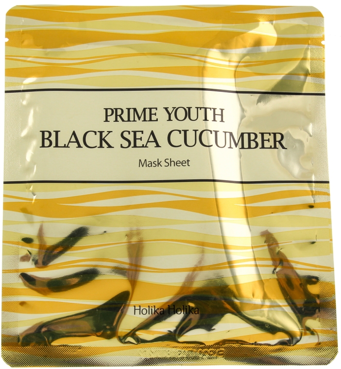 Zmiękczająca maska do twarzy Ogórek morski - Holika Holika Prime Youth Black Sea Cucumber Mask Sheet — Zdjęcie N1