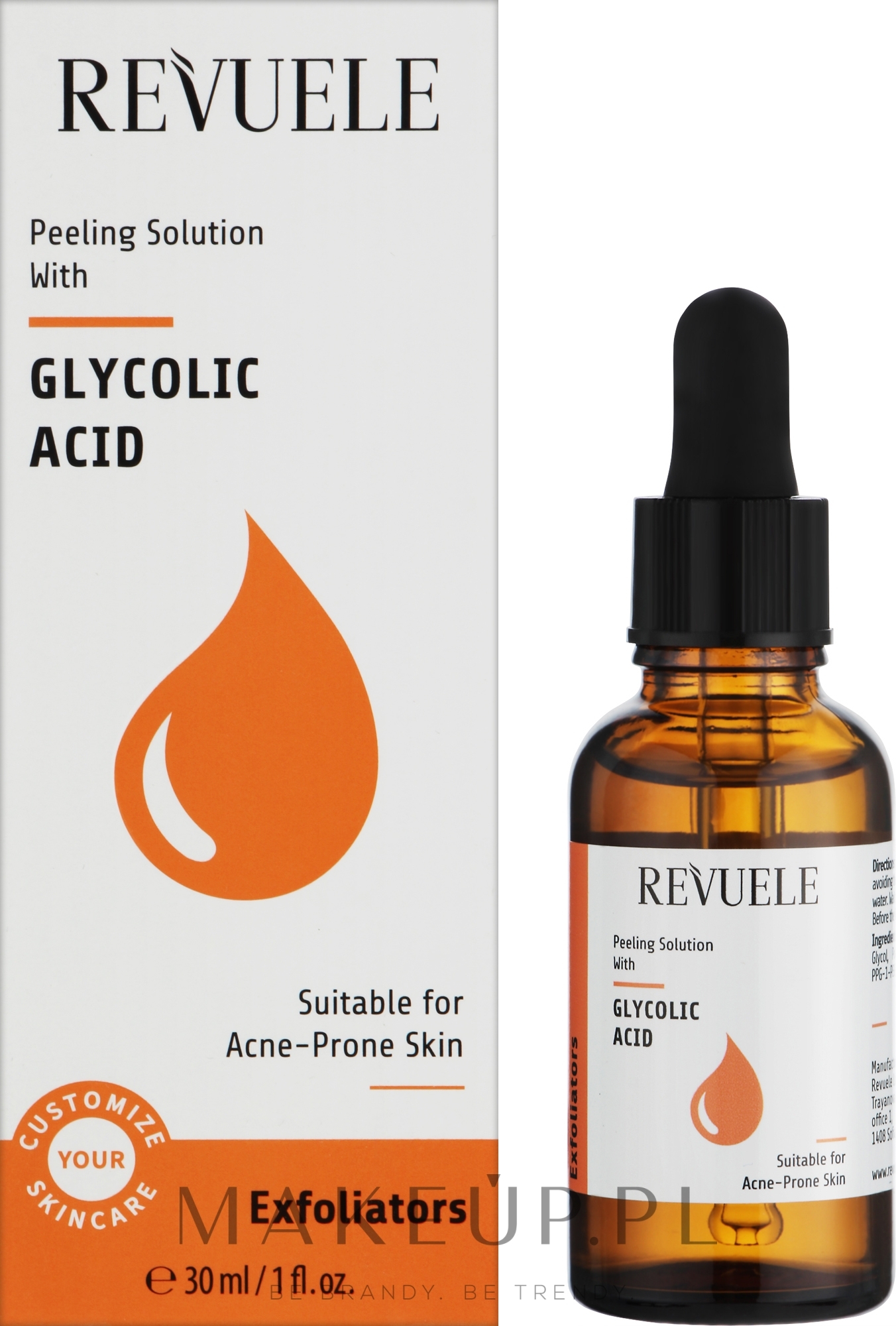 Peeling do skóry problematycznej z kwasem glikolowym - Revuele Exfoliators Peeling Solution With Glycolic Acid — Zdjęcie 30 ml