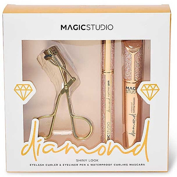 Zestaw - Magic Studio Diamond Shiny Look (mascara/12ml + eyeliner/0.8ml + accessories/1pcs) — Zdjęcie N1