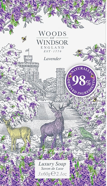 Woods Of Windsor Lavender - Zestaw mydełek (soap 3 x 60 g) — Zdjęcie N1
